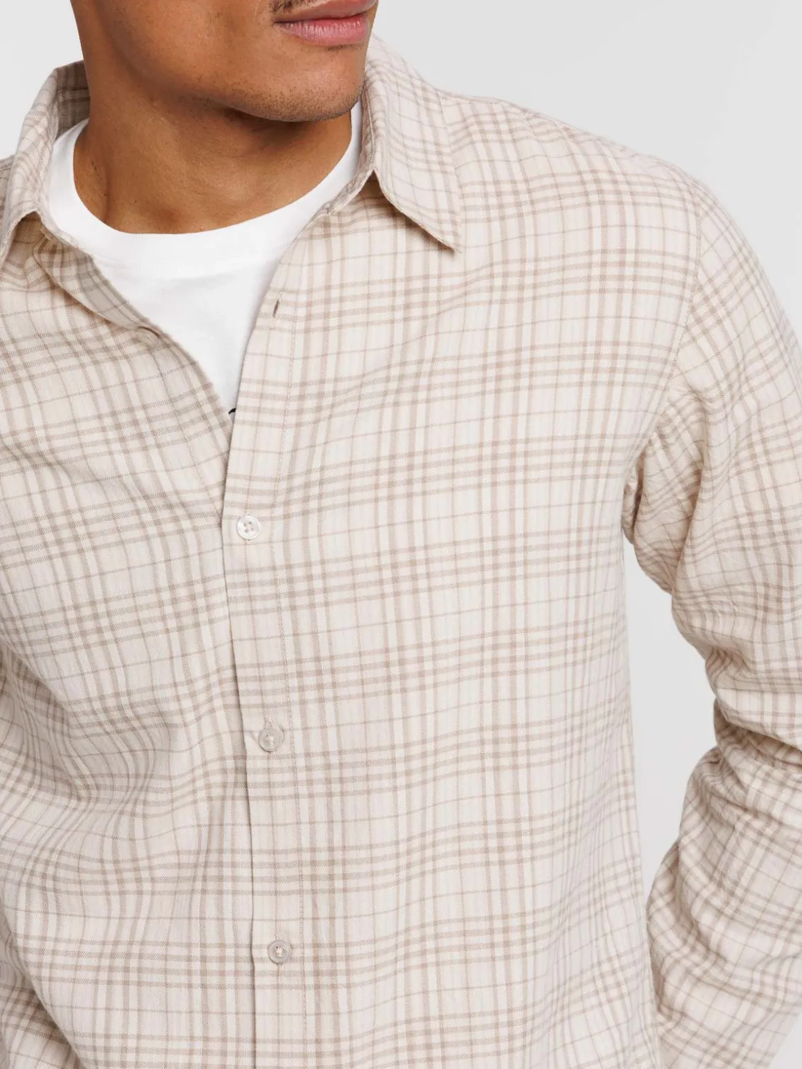 Chemise à carreaux lin homme