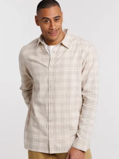 Chemise à carreaux lin homme