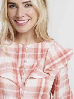 Chemise à carreaux marsala femme