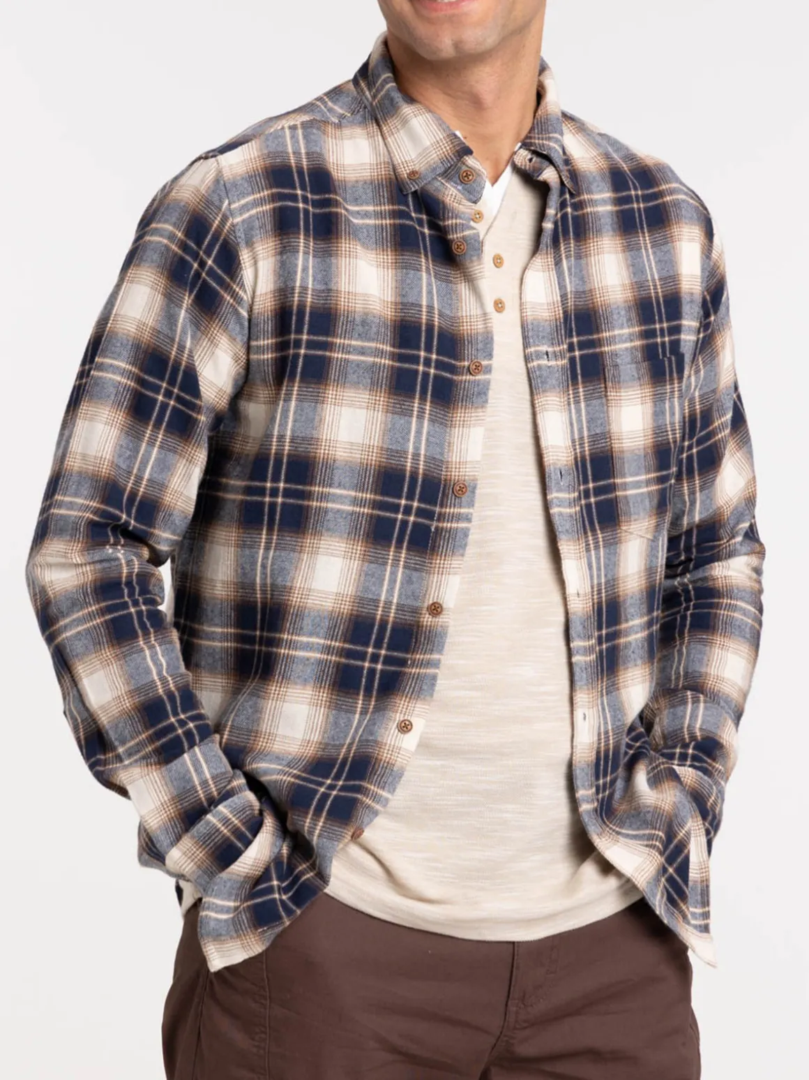 Chemise à carreaux mastic homme