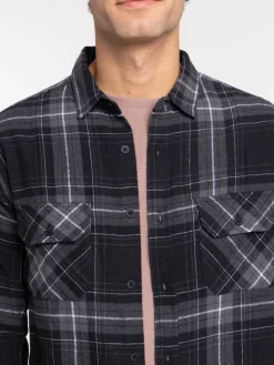 Chemise à carreaux noir homme