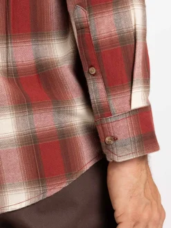 Chemise à carreaux terracotta homme