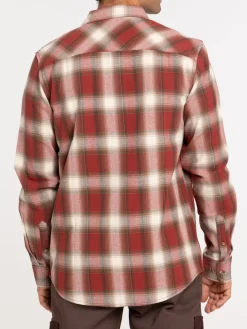 Chemise à carreaux terracotta homme