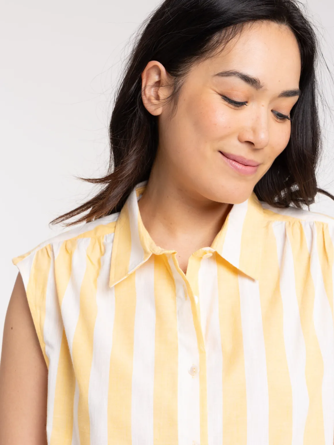 Chemise à rayures sans manches femme