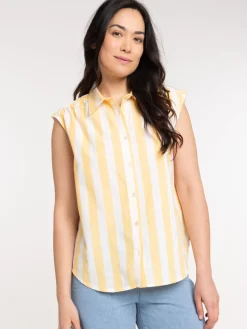 Chemise à rayures sans manches femme
