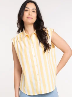 Chemise à rayures sans manches femme