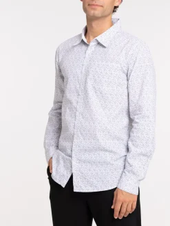 Chemise blanche fleurie homme