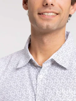 Chemise blanche fleurie homme