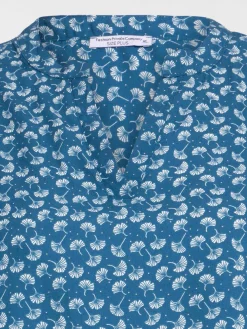 Chemise bleu paon grande taille femme