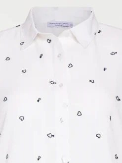 Chemise coeur brodé grande taille femme