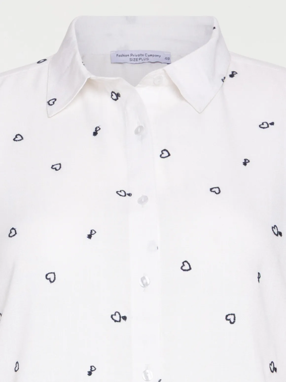 Chemise coeur brodé grande taille femme