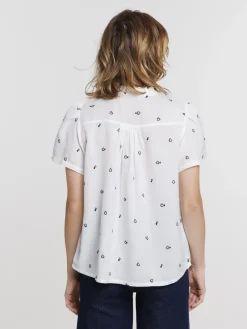 Chemise coeurs brodés femme