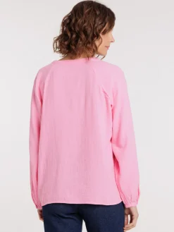 Chemise col tunisien bubble pink femme