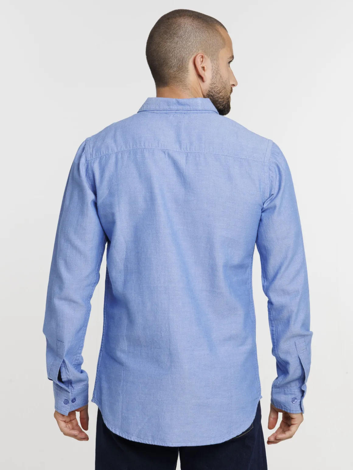 Chemise coton bleue homme
