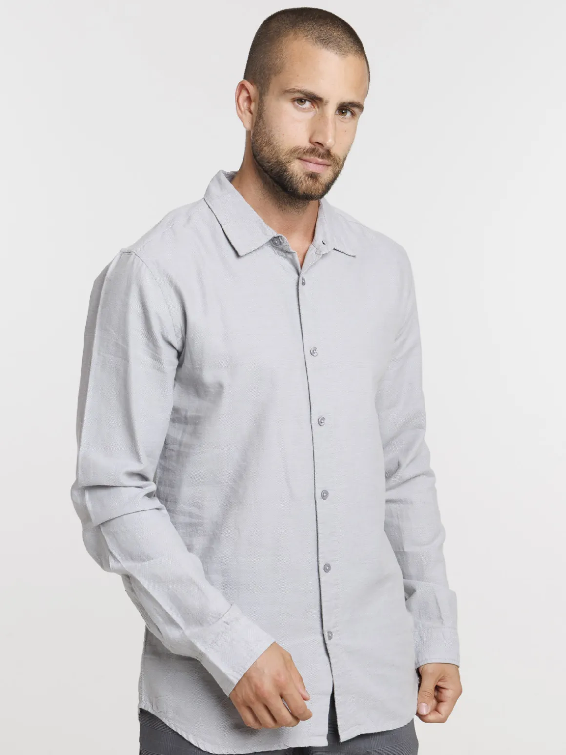 Chemise coton coloris neutre homme