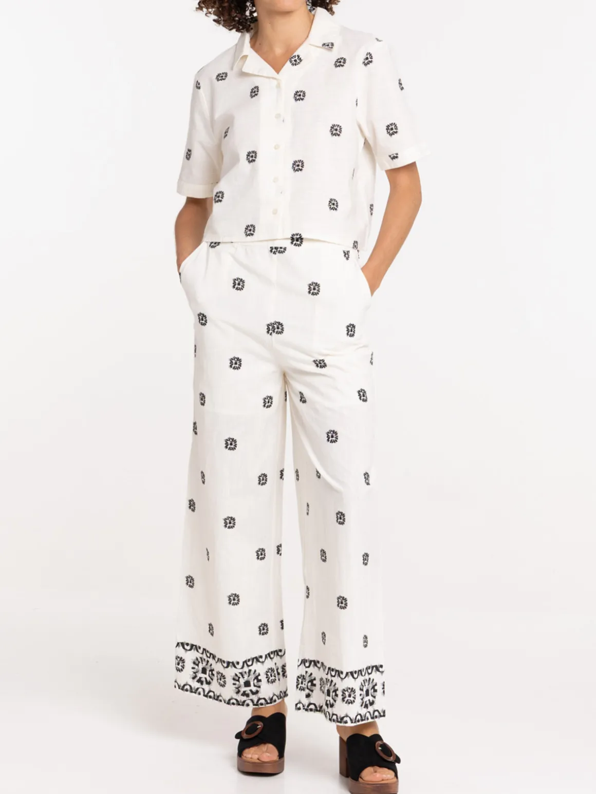 Chemise courte imprimée femme