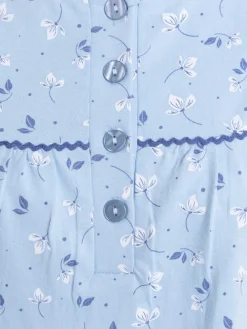 Chemise de nuit bleue fleurie femme
