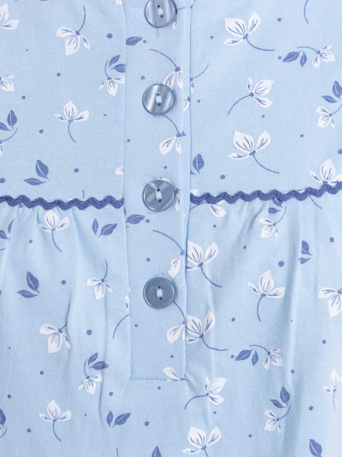 Chemise de nuit bleue fleurie femme