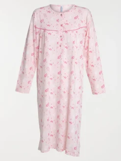 Chemise de nuit fleurie rose femme