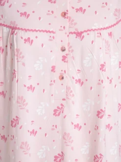 Chemise de nuit fleurie rose femme