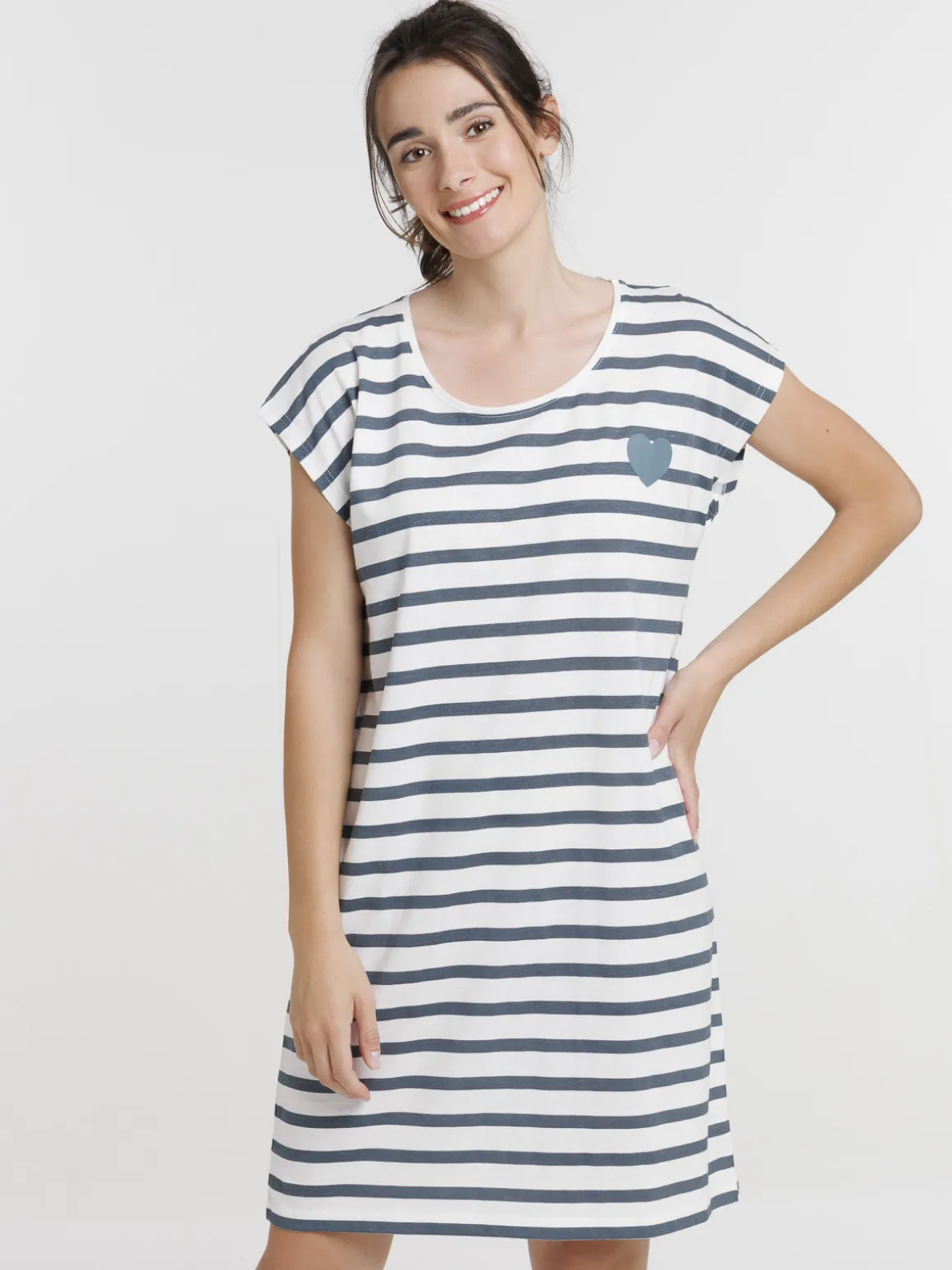 Chemise de nuit rayée femme