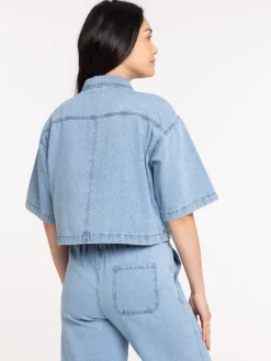 Chemise en jean courte femme