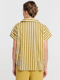 Chemise femme à rayures manches courtes