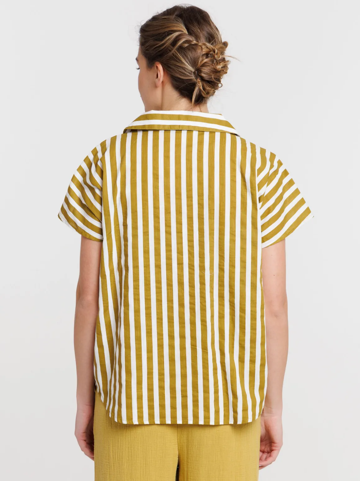 Chemise femme à rayures manches courtes
