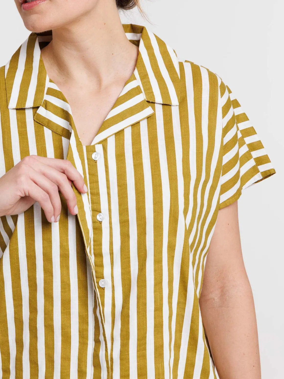 Chemise femme à rayures manches courtes