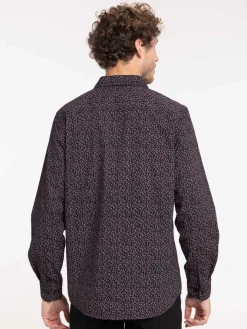 Chemise fleurie noire homme