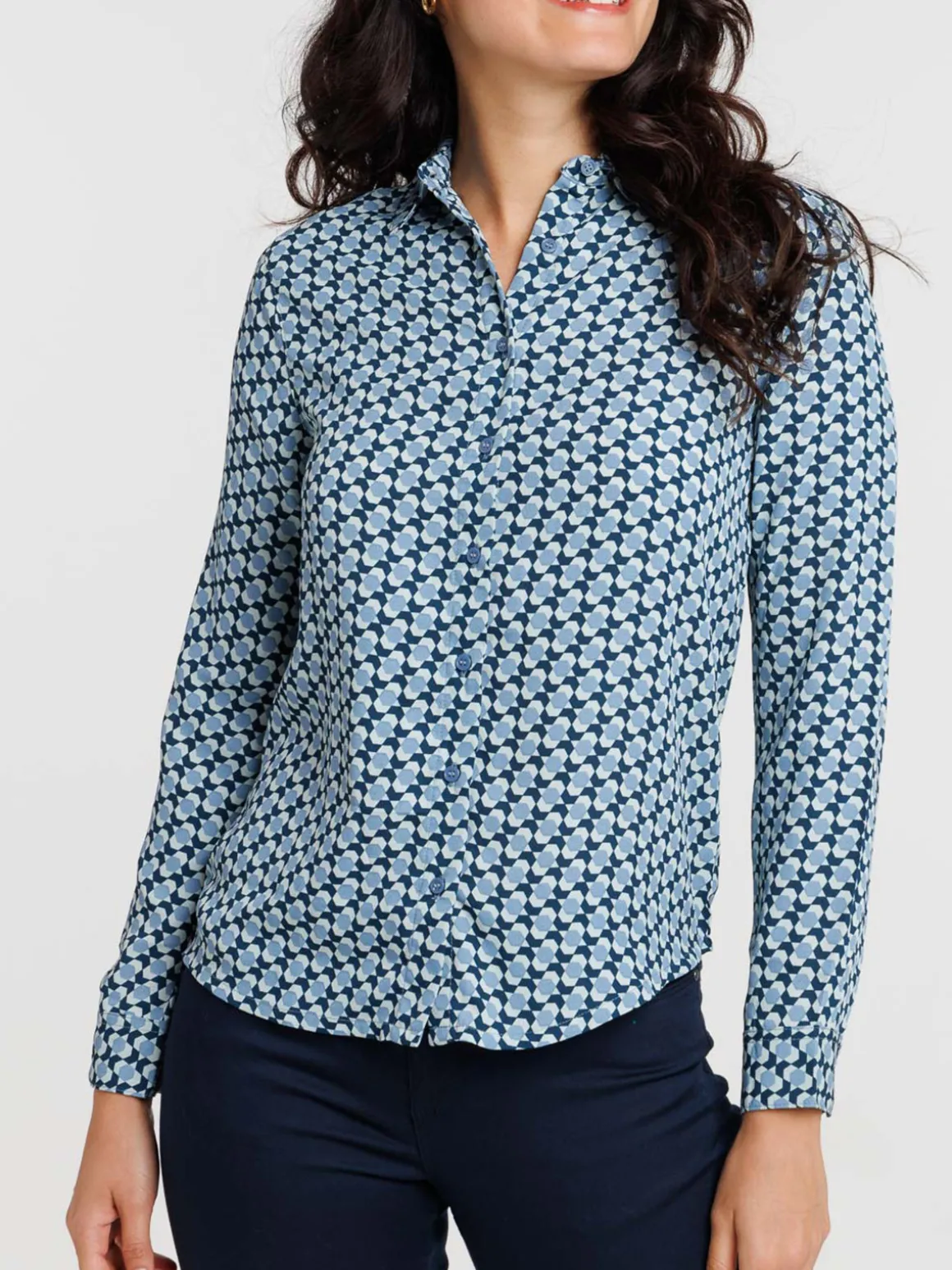 Chemise graphique denim stone femme