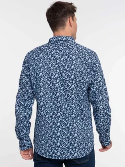 Chemise homme fleurie manches longues