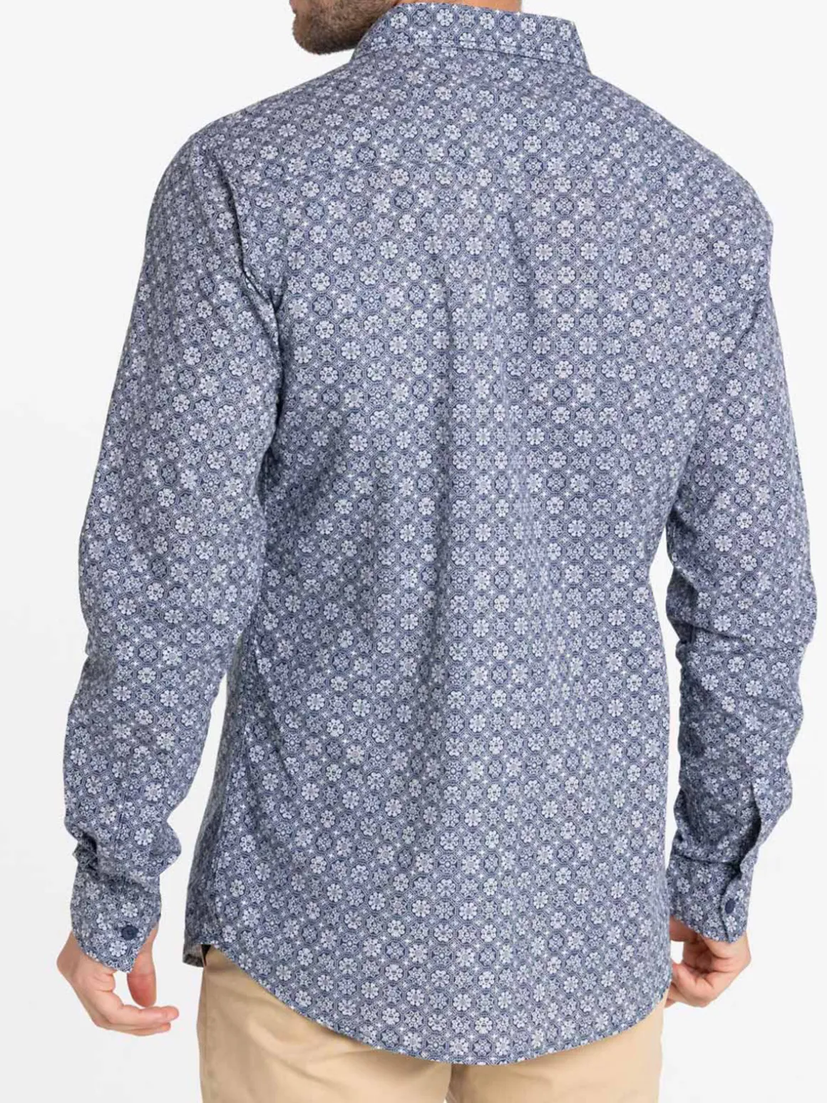 Chemise homme imprimée marine navy
