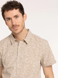 Chemise homme imprimée taupe