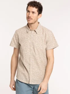 Chemise homme imprimée taupe