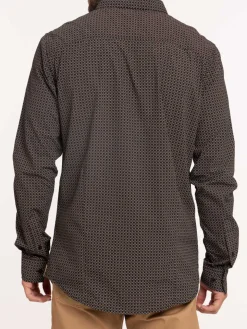 Chemise imprimée graphique noire homme