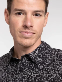 Chemise imprimée noire homme
