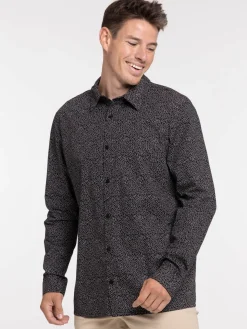 Chemise imprimée noire homme