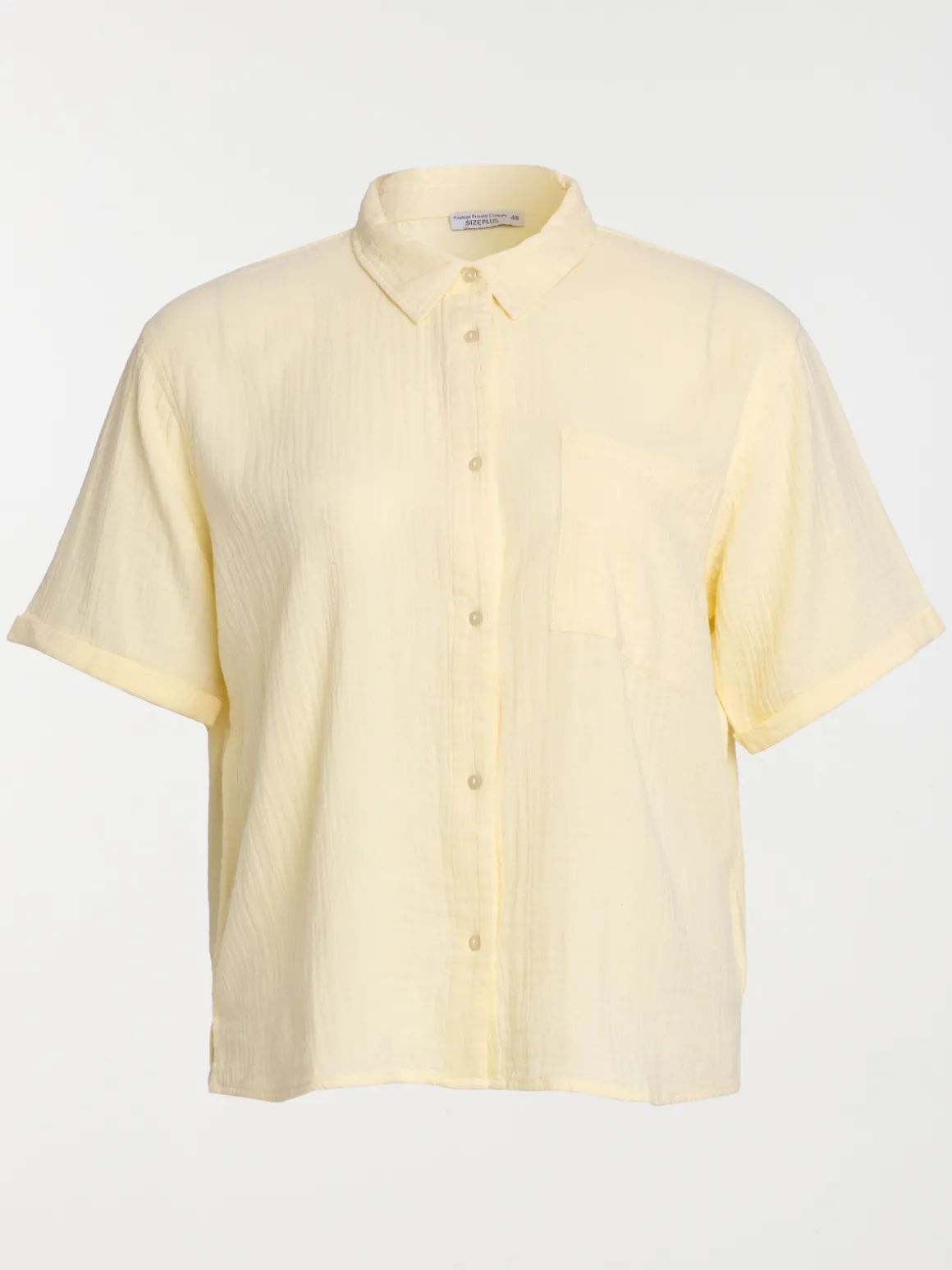 Chemise jaune grande taille femme