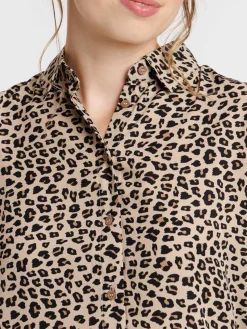 Chemise léopard manches longues femme