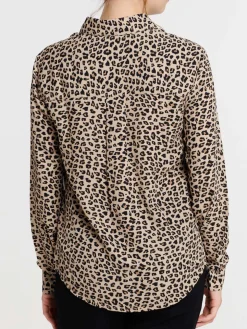 Chemise léopard manches longues femme