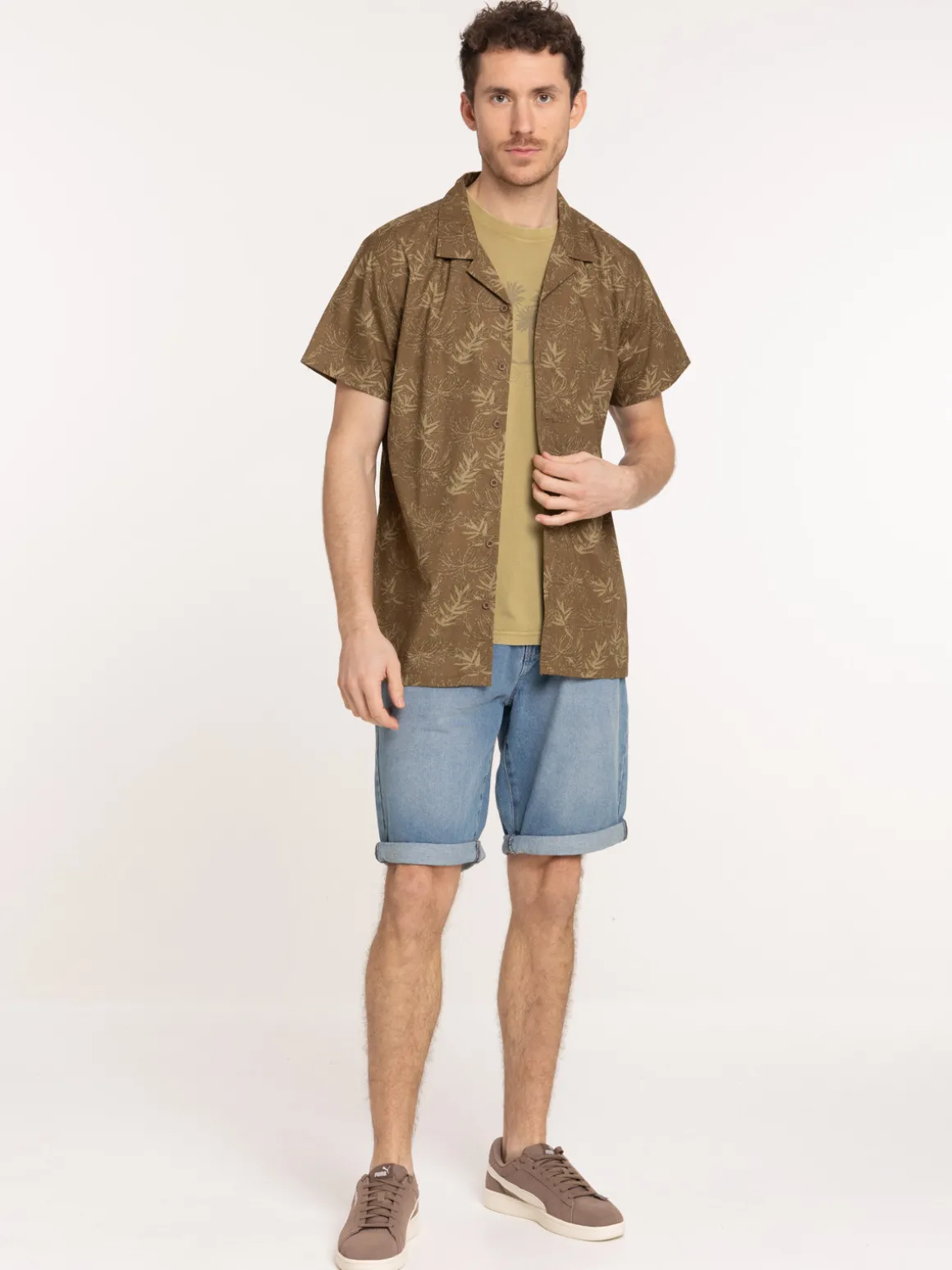 Chemise manches courtes imprimée homme