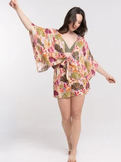 Chemise manches courtes tropicale femme