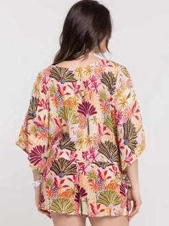 Chemise manches courtes tropicale femme