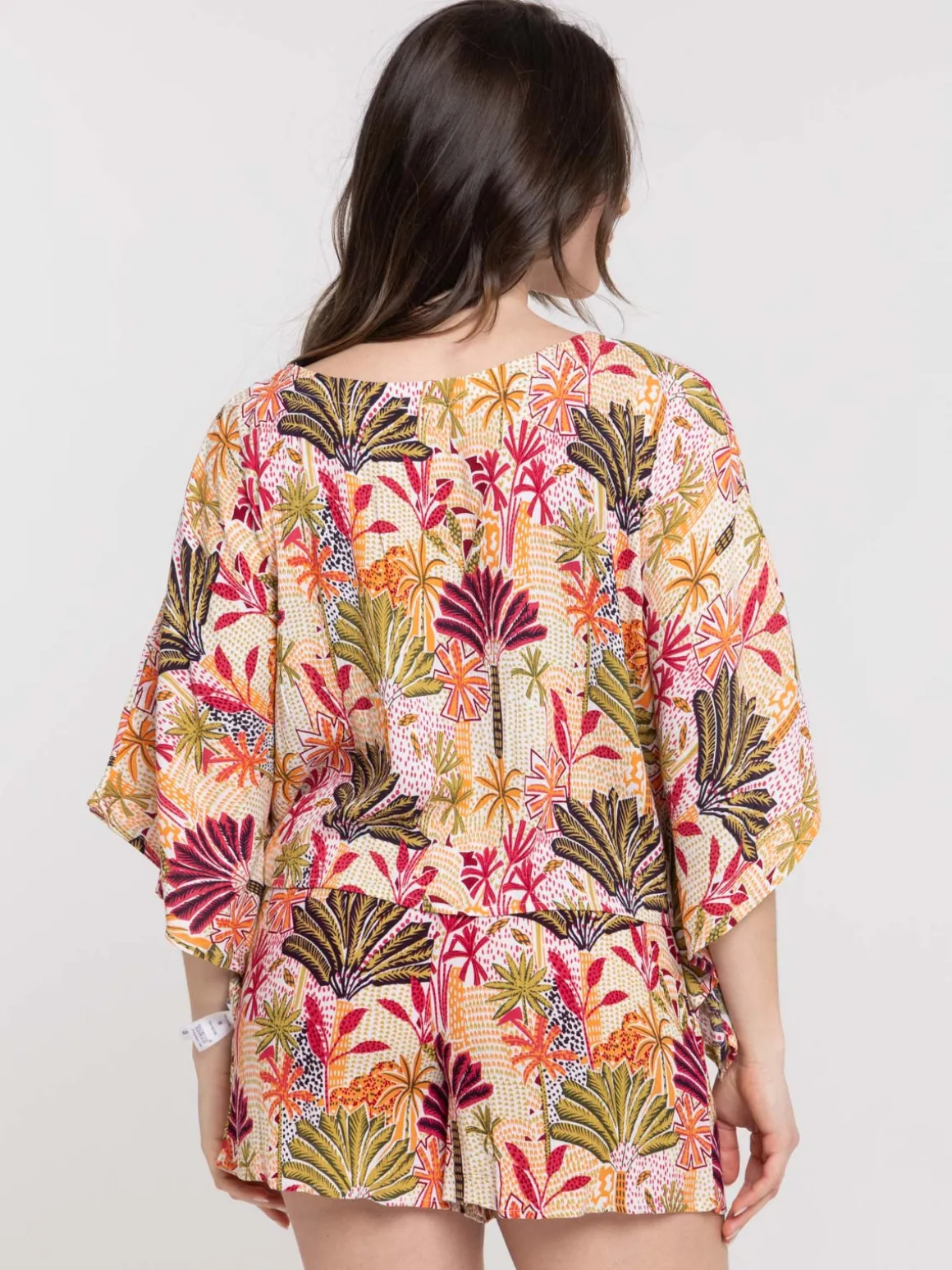 Chemise manches courtes tropicale femme