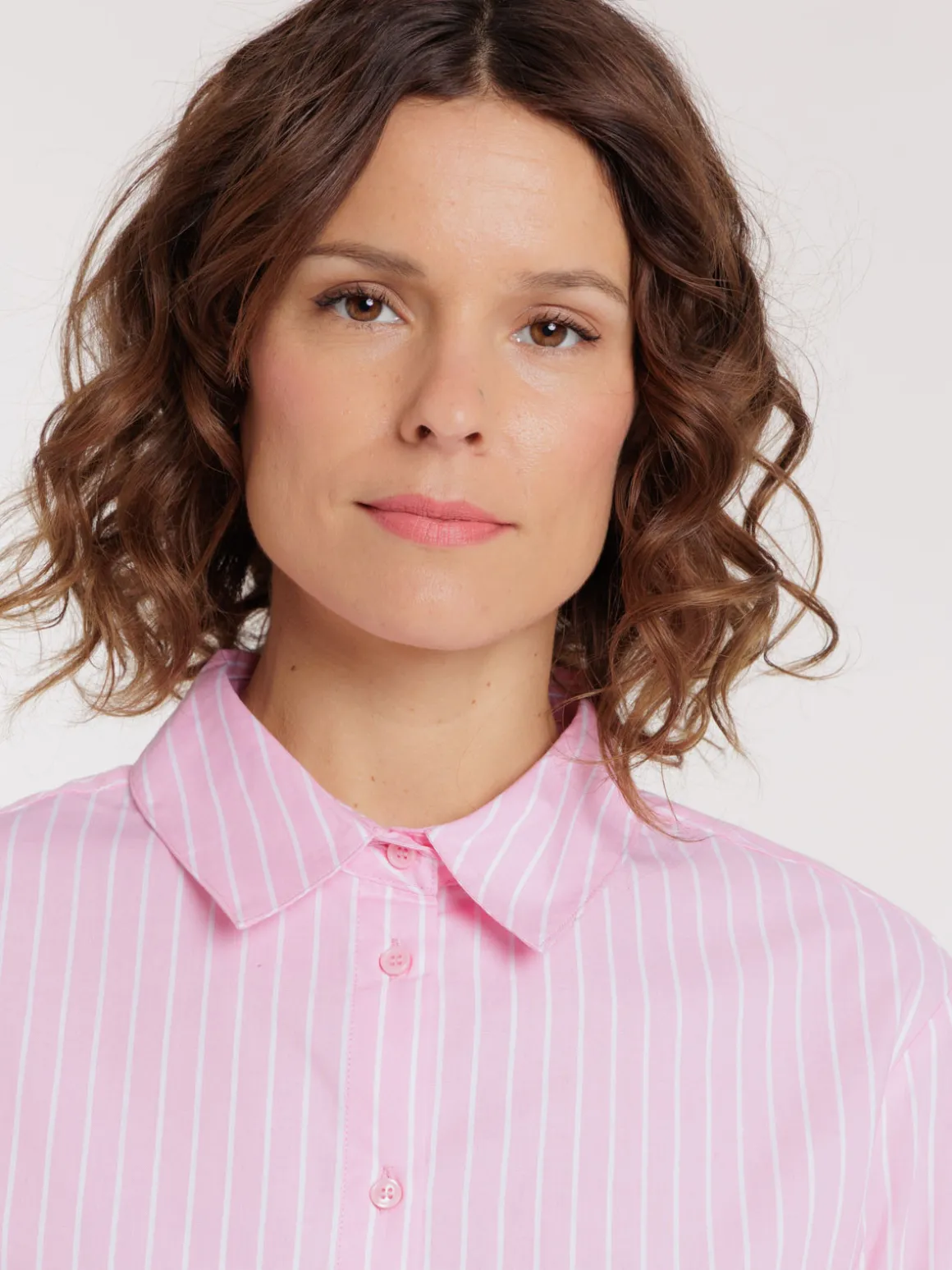 Chemise manches longues rayée femme