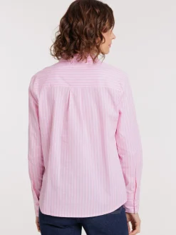 Chemise manches longues rayée femme