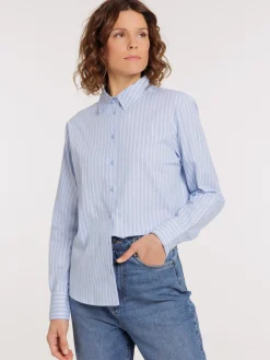 Chemise manches longues rayée femme