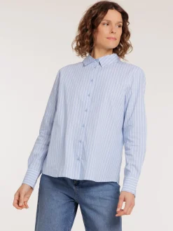 Chemise manches longues rayée femme