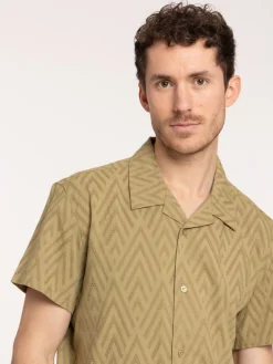 Chemise motif vert boa homme